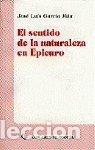 Libri: SENTIDO DE LA NATURALEZA EN EPI - GARCIA RUA, JOSE LUIS