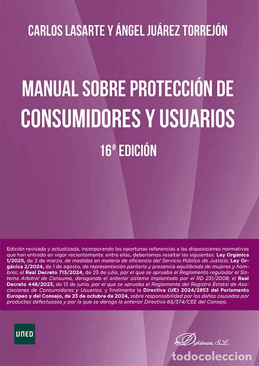 B&uuml;cher: MANUAL SOBRE PROTECCION DE CONSUMIDORES Y USUARIOS 16&ordf; ED - LASARTE ALVAREZ, CARLOS