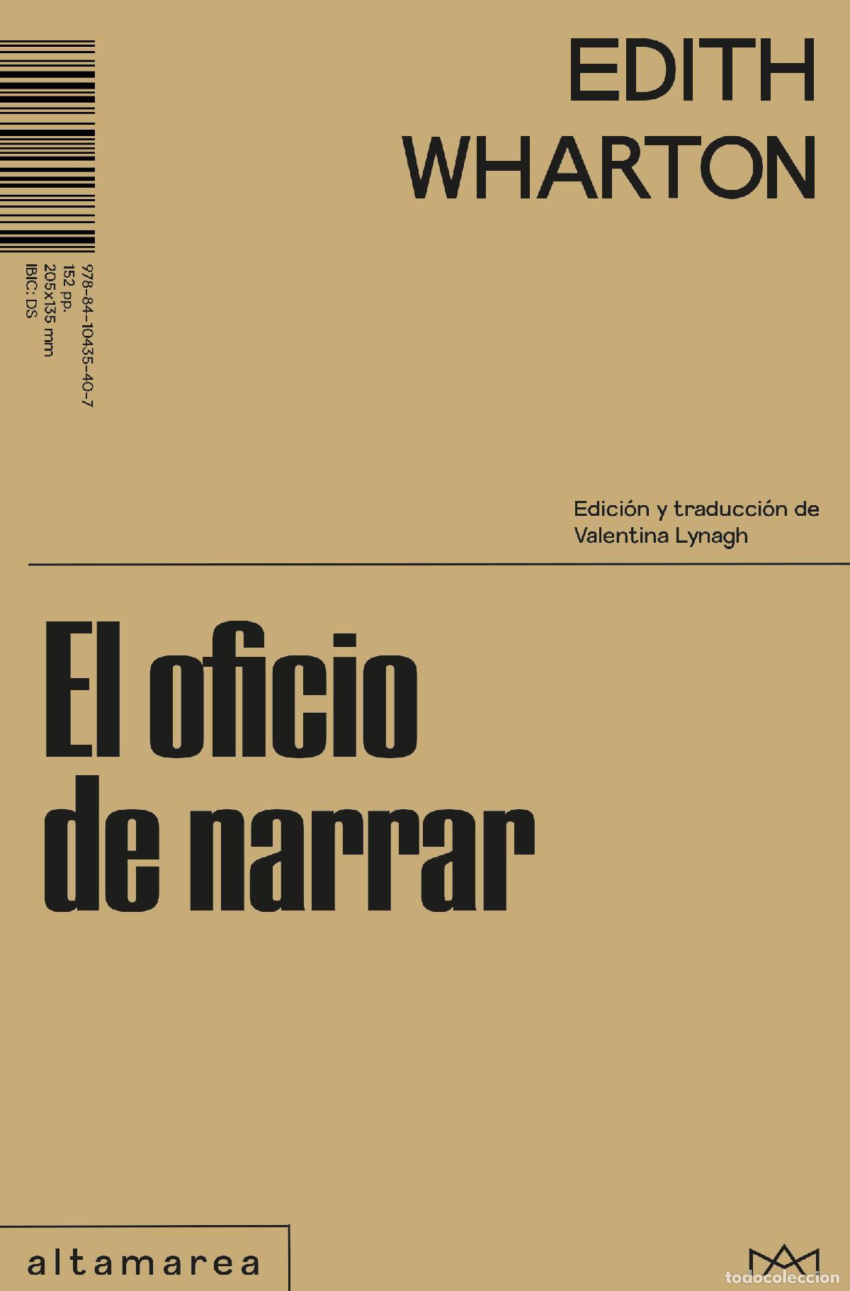 books: EL OFICIO DE NARRAR - Edith Wharton
