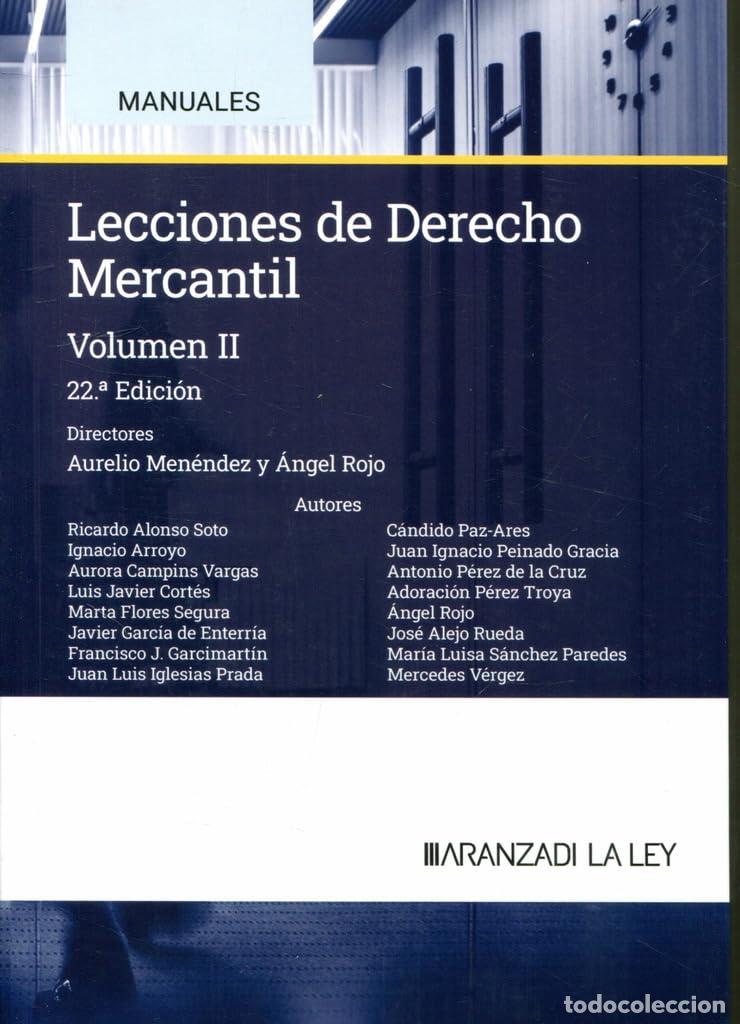 Libros: LECCIONES DE DERECHO MERCANTIL 2 2024 22&ordf;ED - MENENDEZ MENENDEZ, AURELIO