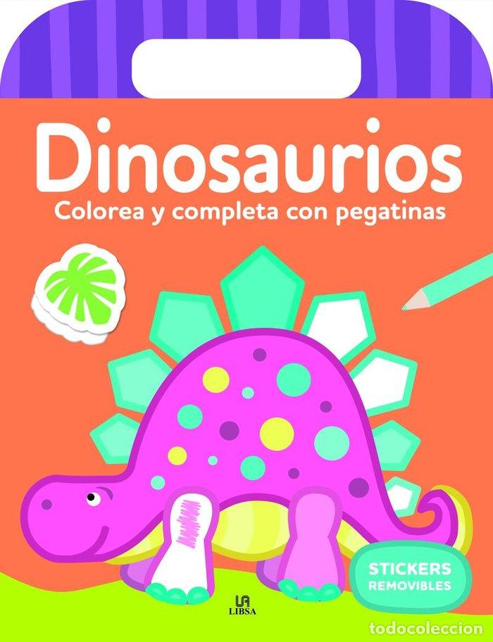 B&uuml;cher: DINOSAURIOS COLOREA Y COMPLETA CON PEGATINAS - AA.VV.