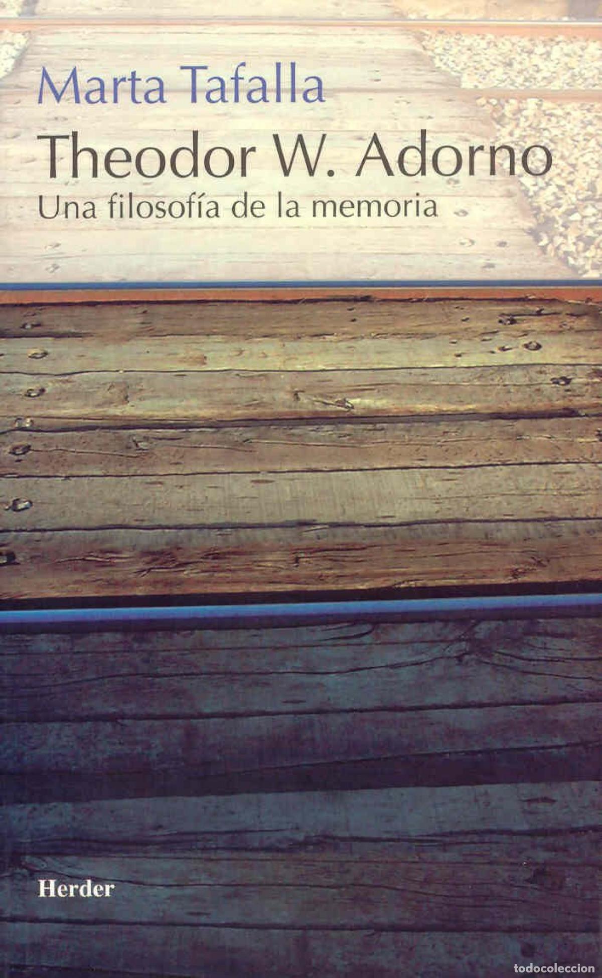 Libros: THEODOR W. ADORNO - Tafalla, Marta
