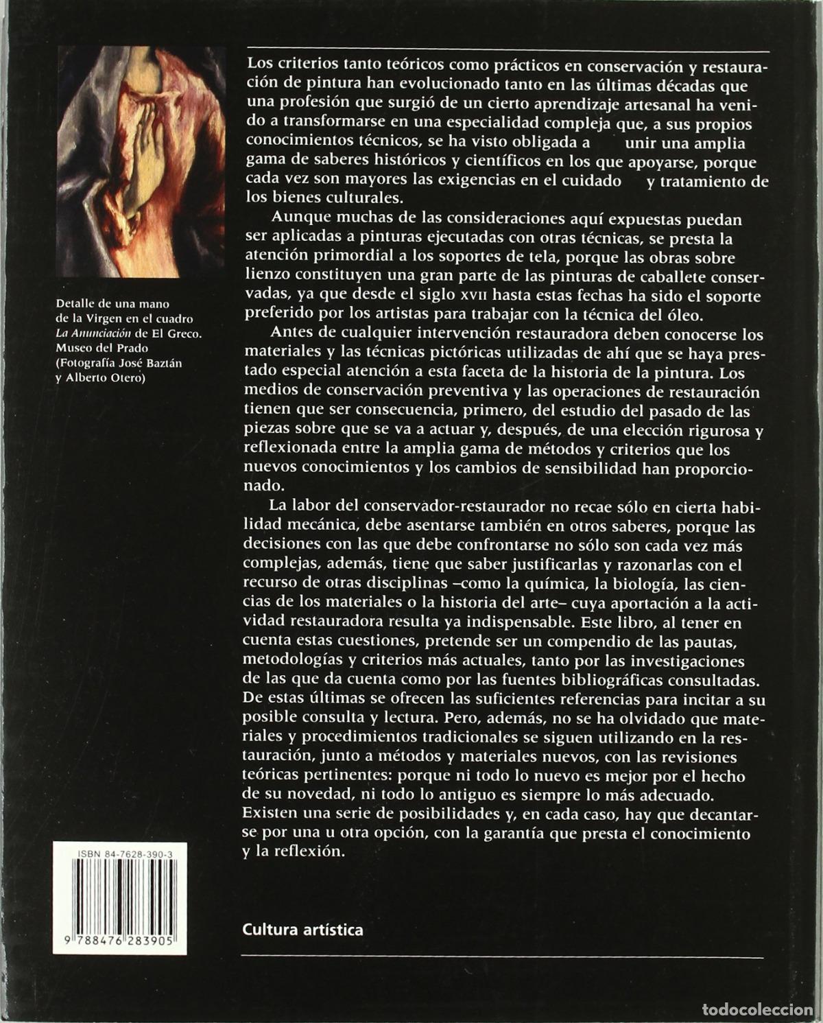 Livres: CONSERVACION Y RESTAURACION DE PINTURA SOBRE LIENZO - CALVO, ANA