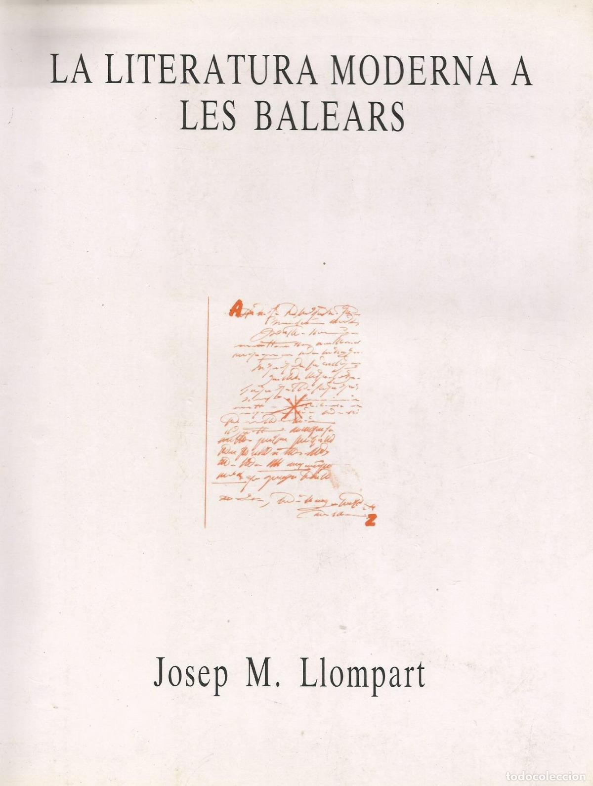 Libros: LA LITERATURA MODERNA A BALEARS - Llompart, Josep M