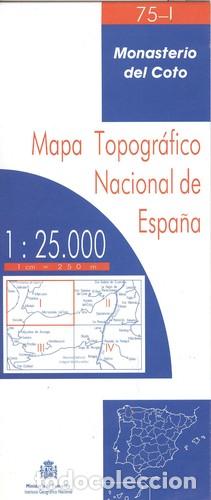 Libros: (75-I).MAPA TOPOGR&Aacute;FICO MONASTERIO DEL COTO (1:25.000) - Varios autores
