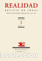 Libros: REALIDAD REVISTA DE IDEAS - ROMERO, FRANCISCO