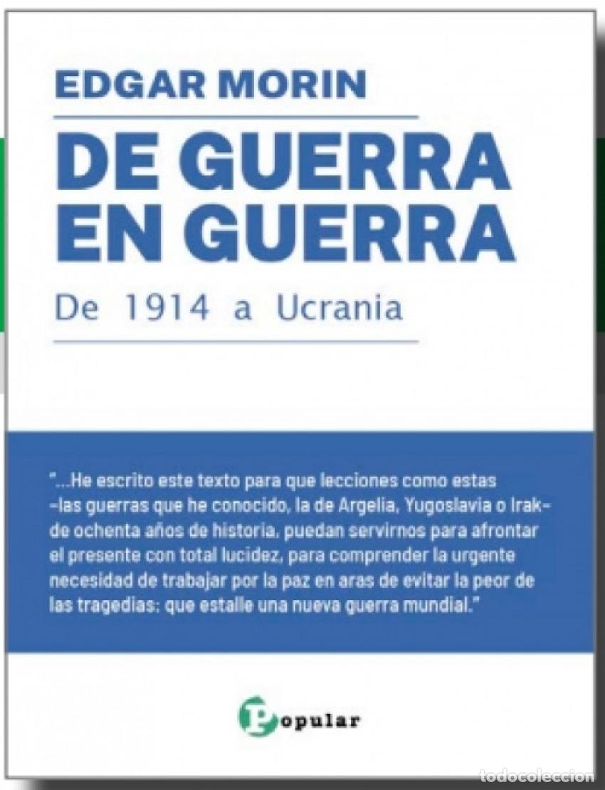 Libros: DE GUERRA EN GUERRA - Edgar Morin
