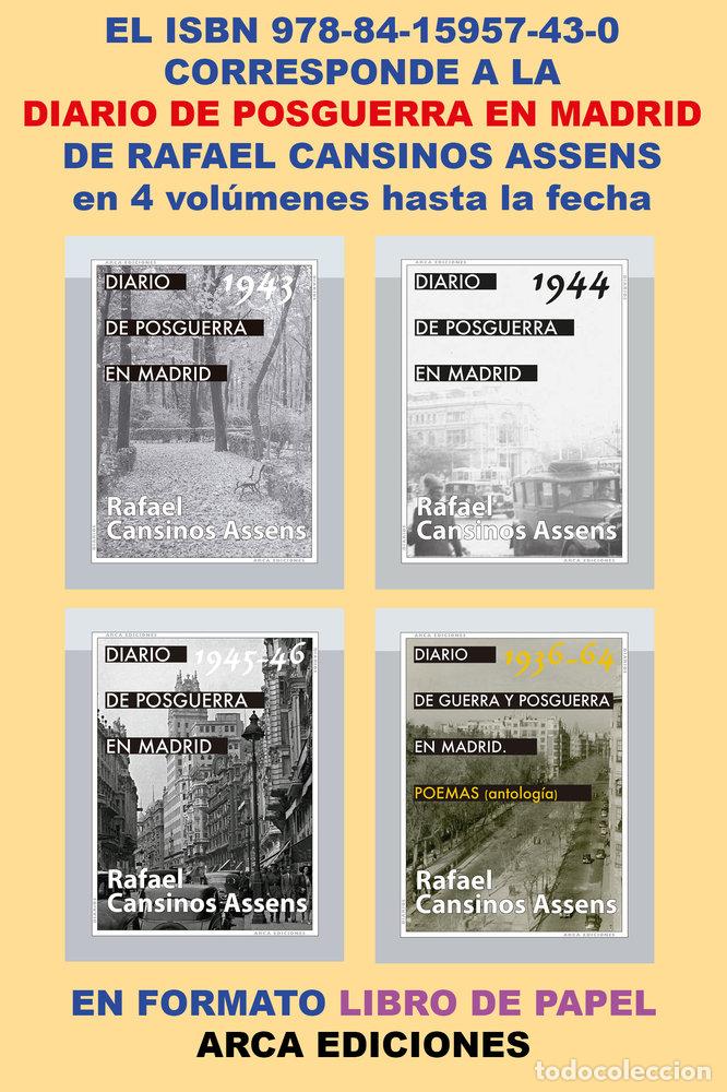 Libros: OBRA COMPLETA DE DIARIOS DE POSGUERRA EN MADRID - CANSINOS ASSENS, RAFAEL