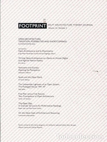 B&uuml;cher: FOOTPRINT 31. OPEN ARCHITECTURE - AA.VV. Traducci&oacute;n: 0