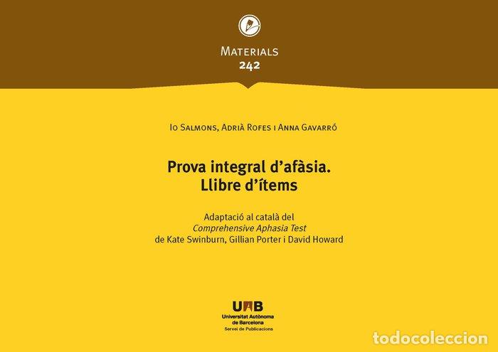 Libros: PROVA INTEGRAL DAFASIA - SALMONS, IO
