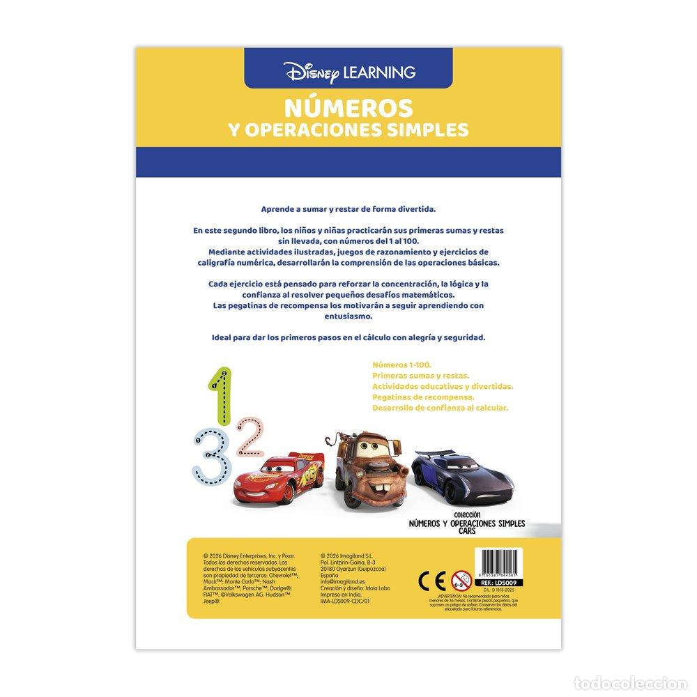 B&uuml;cher: DISNEY NUMEROS Y OPERACIONES SIMPLES CARS - 5-6 A&Ntilde;OS - IMAGILAND