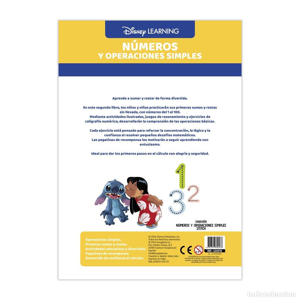 Libros: DISNEY NUMEROS Y OPERACIONES SIMPLES STITCH - 5-6 A&Ntilde;OS - IMAGILAND