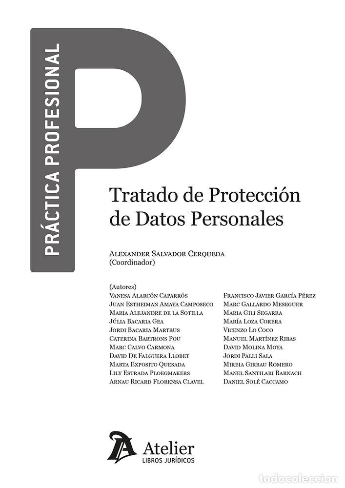 books: TRATADO DE PROTECCION DE DATOS PERSONALES - ALEXANDER SALVADOR CERQUEDA