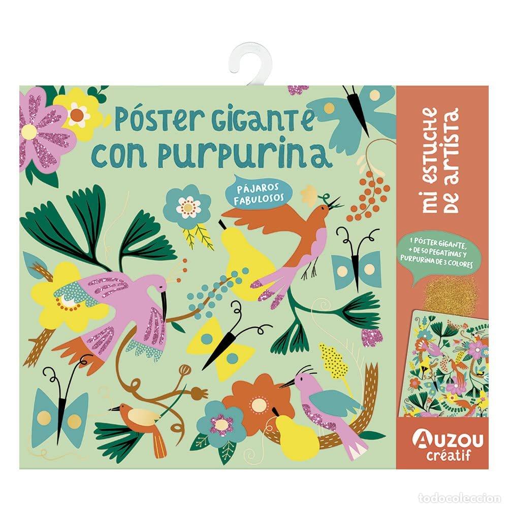 Libros: POSTER GIGANTE CON PURPURINA PAJAROS FABULOSOS - AA.VV.