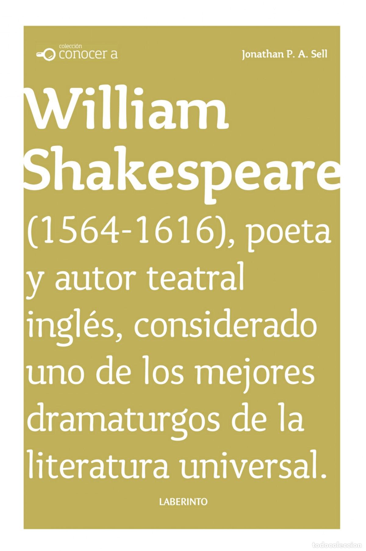 Libros: WILLIAM SHAKESPEARE - Sell, Jonathan