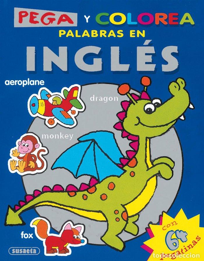 Libros: PEGA Y COLOREA PALABRAS EN INGLES AZUL - AA.VV