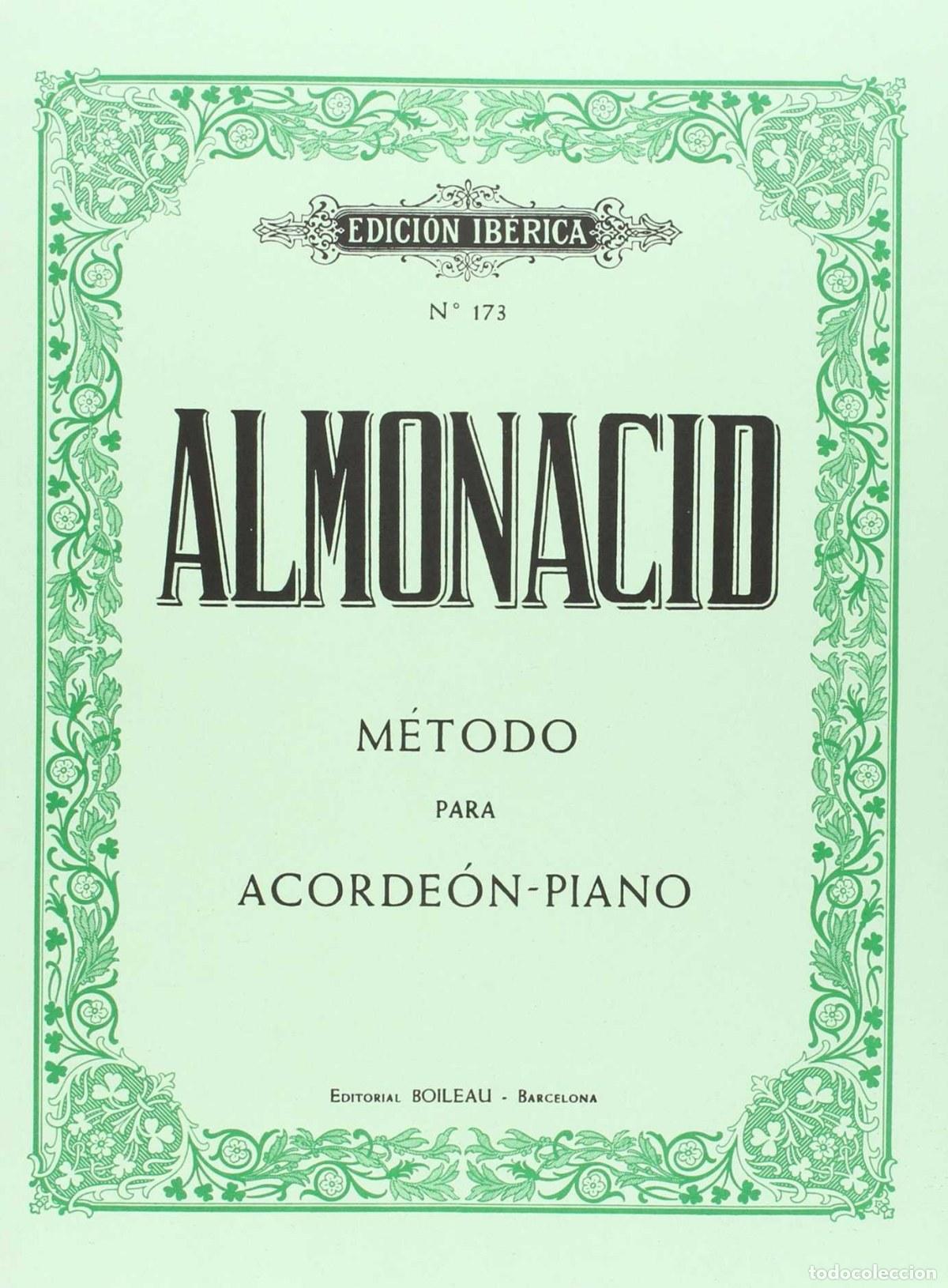 Libros: M&Eacute;TODO PARA ACORDE&Oacute;N-PIANO - Almonacid, Agapito