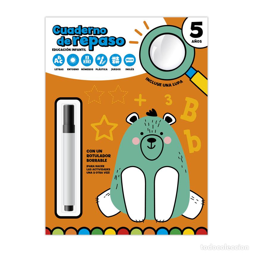 books: CUADERNO DE REPASO 5 A&Ntilde;OS - CON LUPA Y ROTULADOR BORRABLE - Imagiland