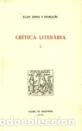 Libros: CRITICA LITERARIA 1 - Pons Marques, Joan