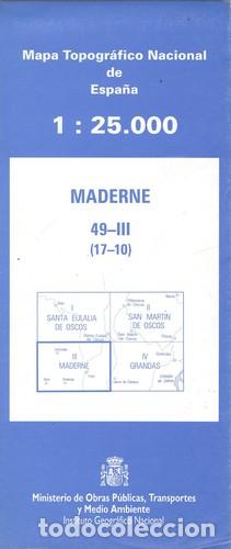 Libros: (49-III)(17-10).MAPA TOPOGR&Aacute;FICO MADERNE 1:25.000 - Varios autores