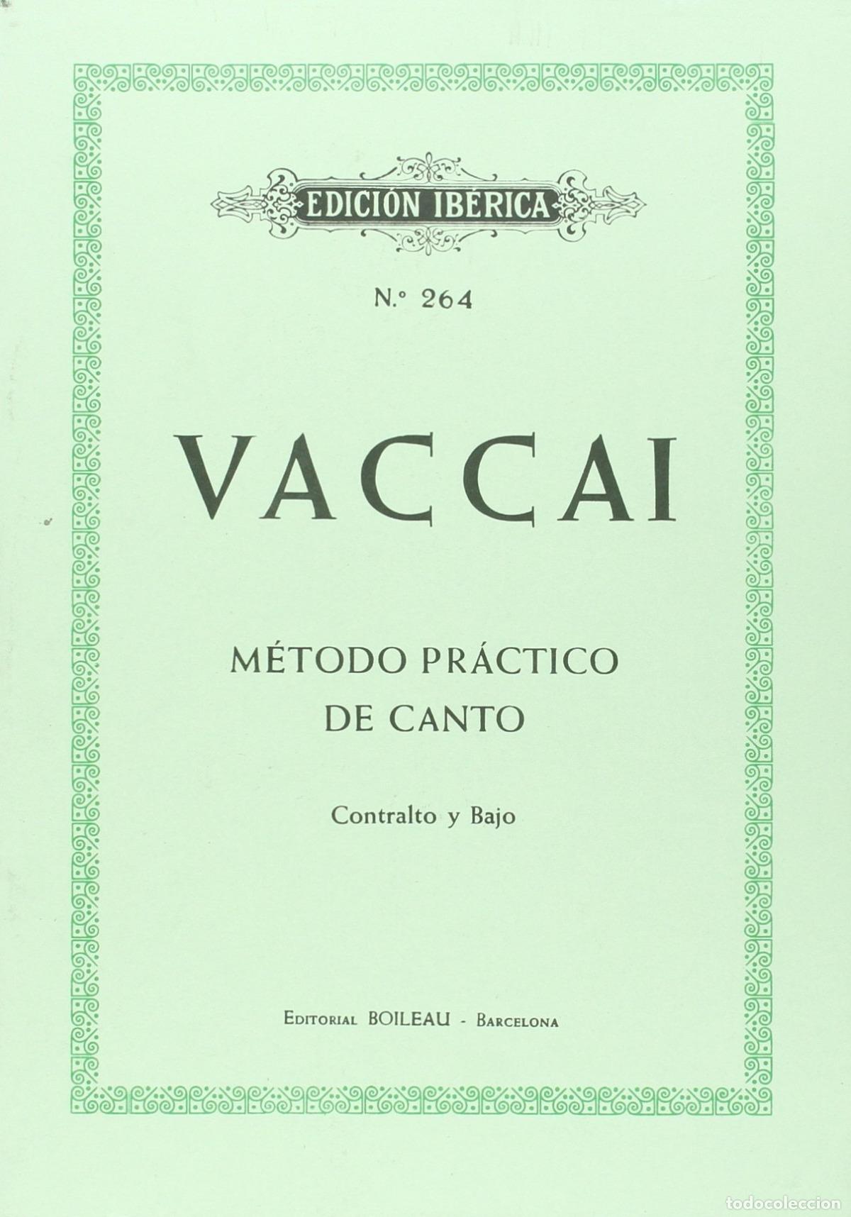 books: M&Eacute;TODO DE CANTO (CONTRALTO Y BAJO) - VACCAI, Nicola