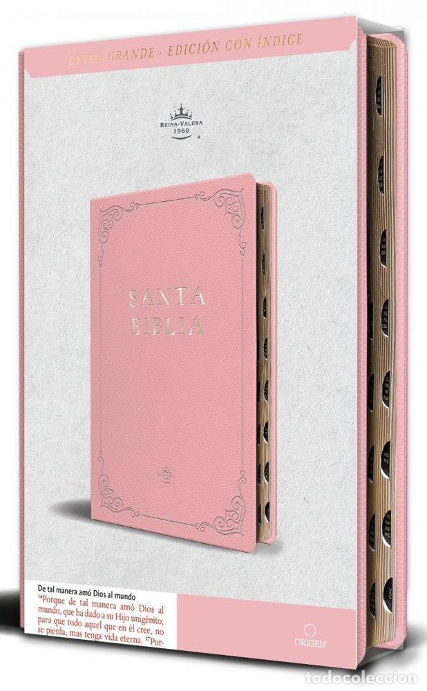 Libros: BIBLIA RVR 1960 LETRA GRANDE TAMA&Ntilde;O MANUAL PIEL ROSADA CON - REINA VALERA REVISADA 1960