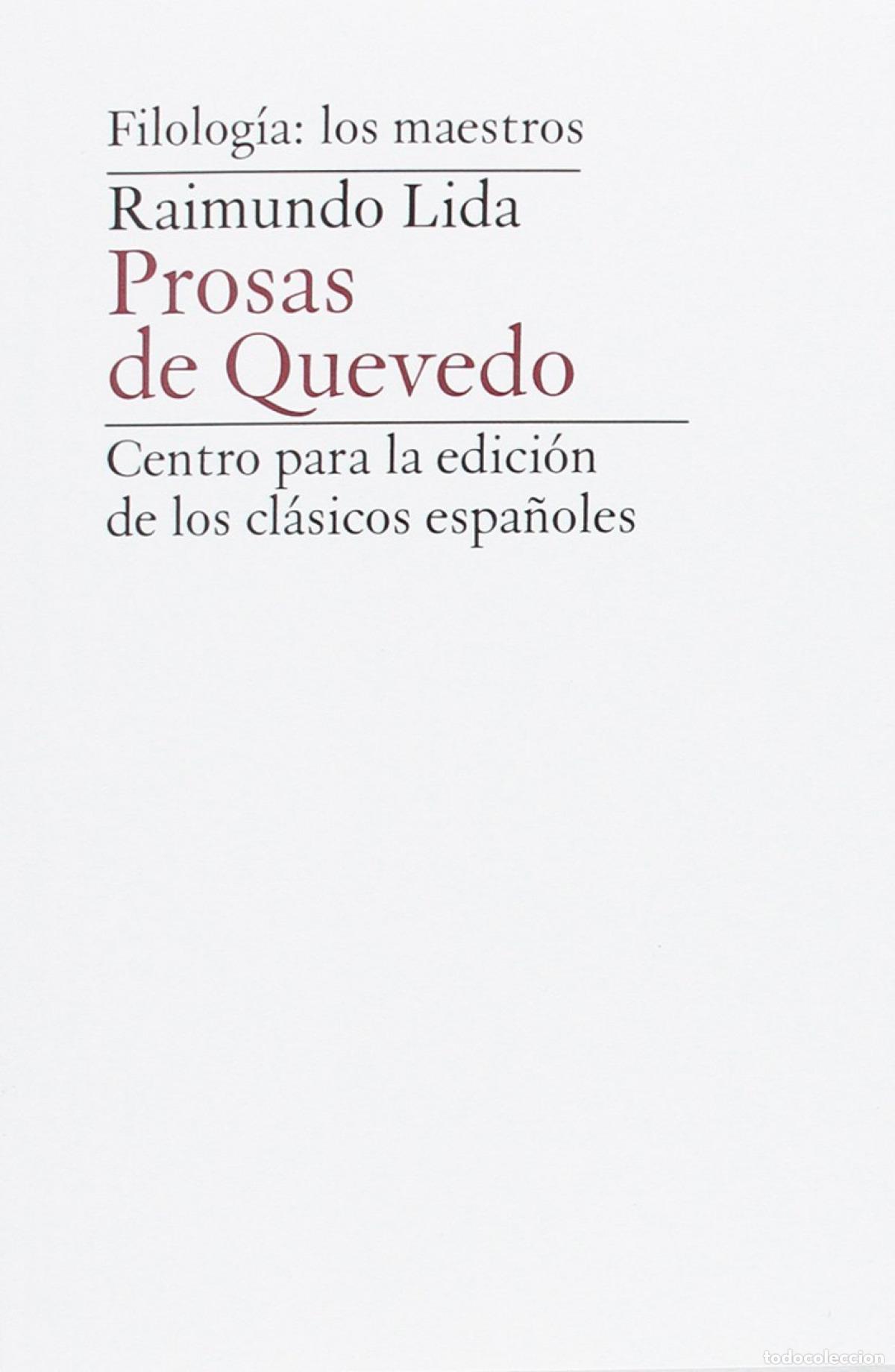 Libros: PROSAS DE QUEVEDO - Lida , Raimundo - Foto 1