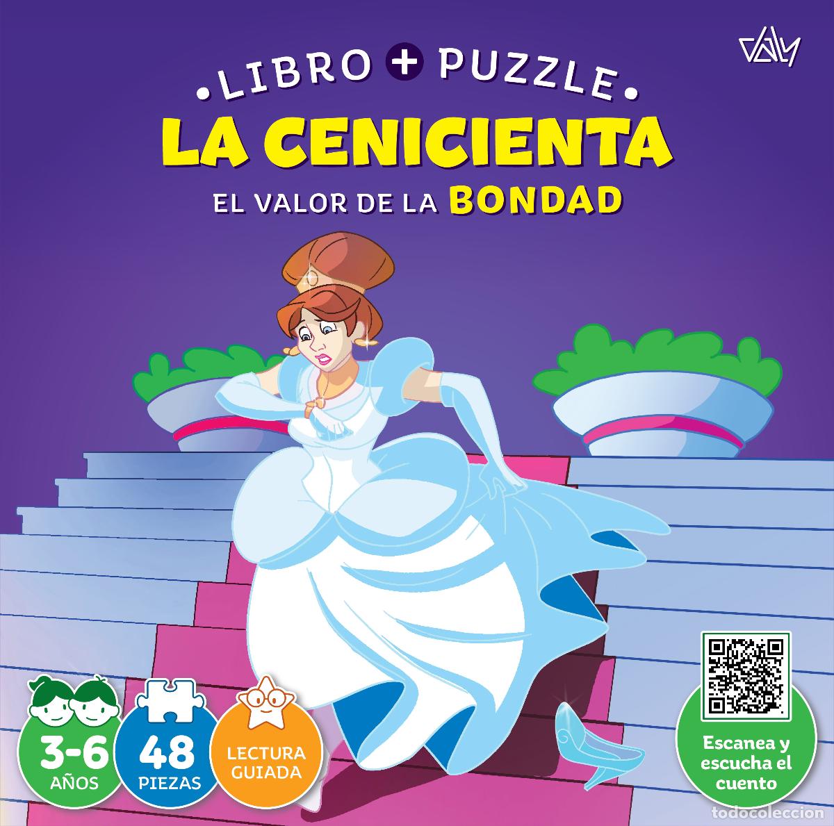 Livros: CENICIENTA.(VALOR BONDAD).LIBRO-PUZZLE 48 PIEZAS - Espanol/Castellano