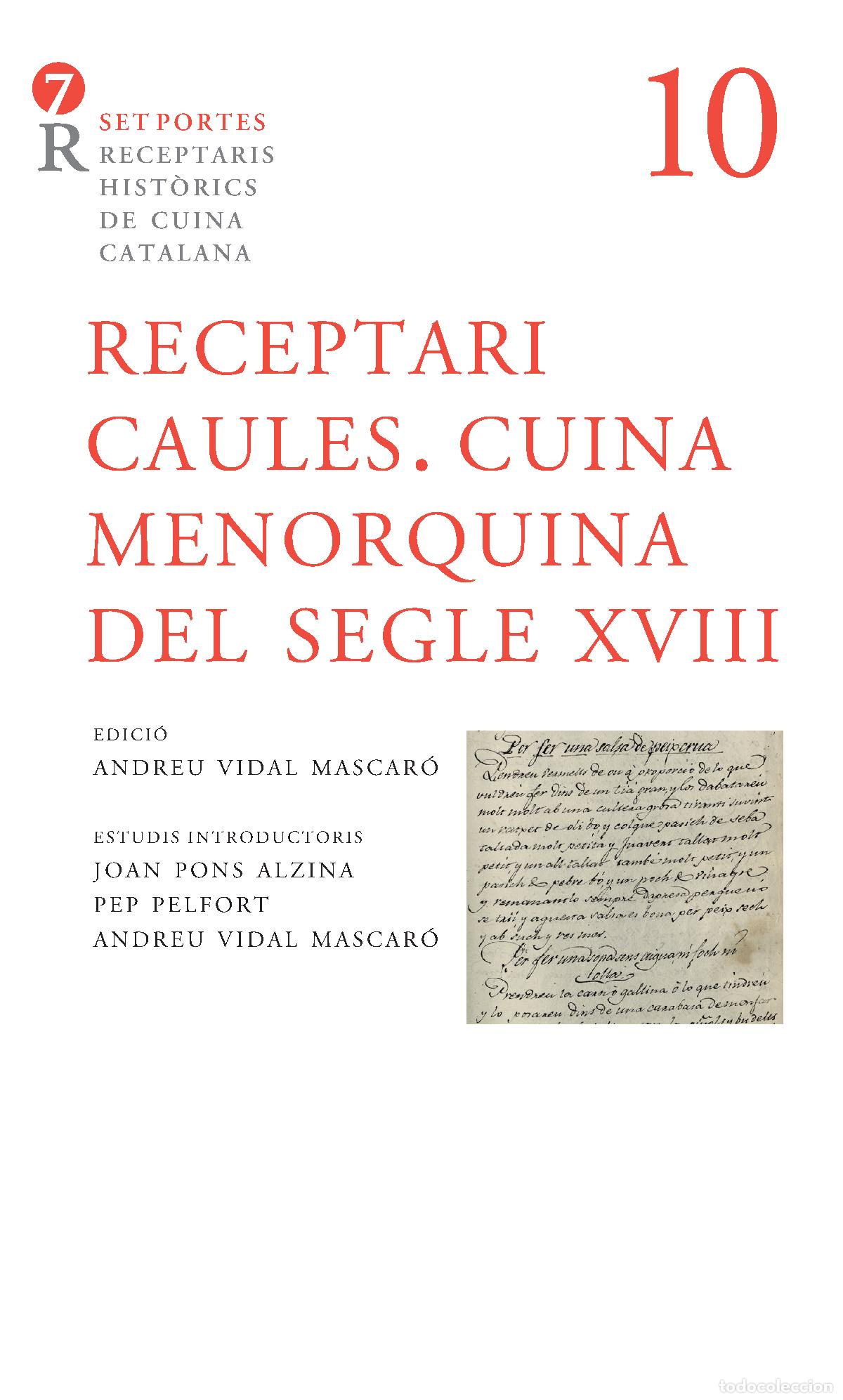 B&uuml;cher: RECEPTARI CAULES. CUINA MENORQUINA DEL SEGLE XVIII - Cocina general y recetas