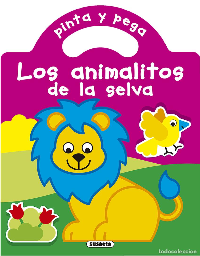 Libros: PINTA Y PEGA LOS ANIMALITOS DE LA SELVA - Susaeta, Equipo