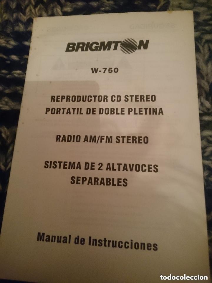 Libros: MANUAL DE INSTRUCCIONES RADIOCASETE BRIGTON
