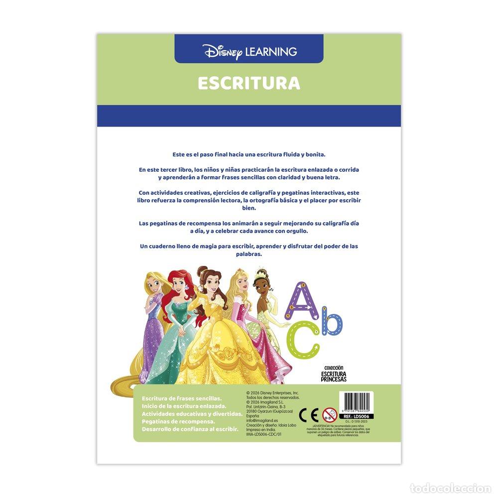 Livros: DISNEY ESCRITURA PRINCESAS 6 7 A&Ntilde;OS - IMAGILAND