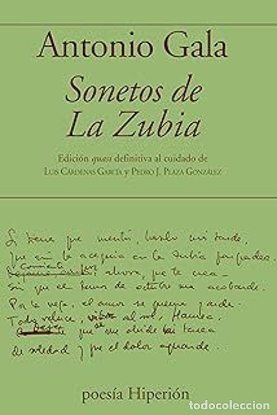 Libros: SONETOS DE LA ZUBIA - GALA, ANTONIO
