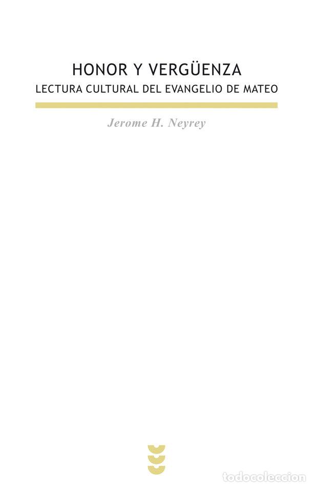 Livros: HONOR Y VERG&Uuml;ENZA - NEYREY, JEROME H.