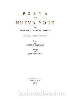 Livros: POETA EN NUEVA YORK (FACS&Iacute;MIL) - GARC&Iacute;A LORCA, FEDERICO