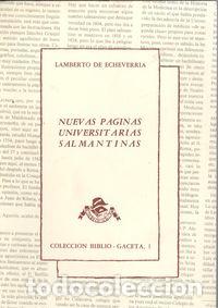 Livros: NUEVAS P&Aacute;GINAS UNIVERSITARIAS SALMANTINAS - Echeverria, Lamberto De