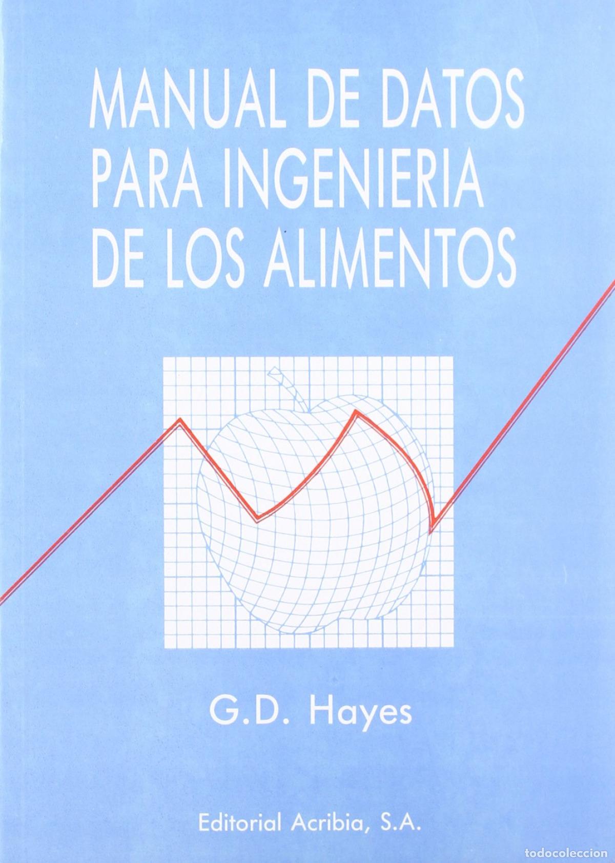 Libros: MANUAL DE DATOS PARA INGENIER&Iacute;A DE LOS ALIMENTOS - Hayes, G D