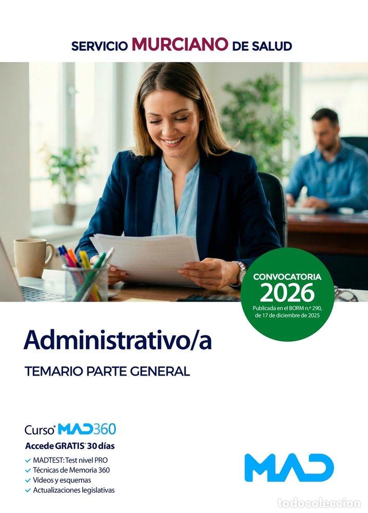 Livros: ADMINISTRATIVO/A TEMARIO PARTE GENERAL MURCIANO SALUD SMS - AA.VV