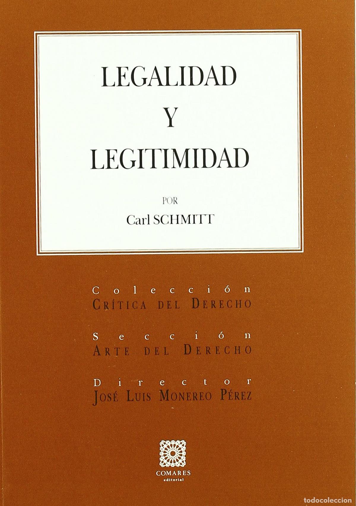 books: LEGALIDAD Y LEGITIMIDAD - Schmitt, Carl