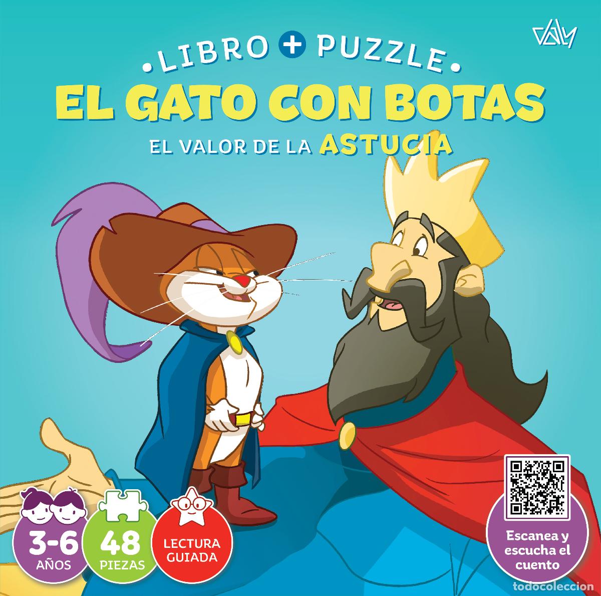 Livros: GATO CON BOTAS.(VALOR ASTUCIA).LIBRO-PUZZLE 48 PIEZAS - AA.VV.