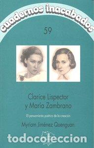 Libros: CLARICE LISPECTOR Y MARIA ZAMBRANO - JIMENEZ QUENGUAN, MYRIAM