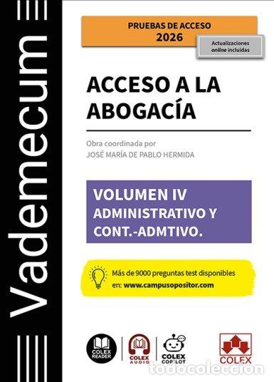 Libri: VADEMECUM ACCESO A LA ABOGACIA. VOLUMEN IV. 2026 - DE PABLO HERMIDA, JOSE MARIA