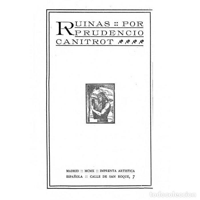 Libri: RUINAS - CANITROT MARI&Ntilde;O, PRUDENCIO