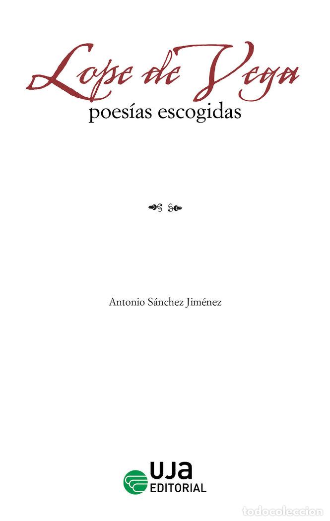 Livres: LOPE DE VEGA POESIAS ESCOGIDAS - SANCHEZ JIMENEZ, ANTONIO