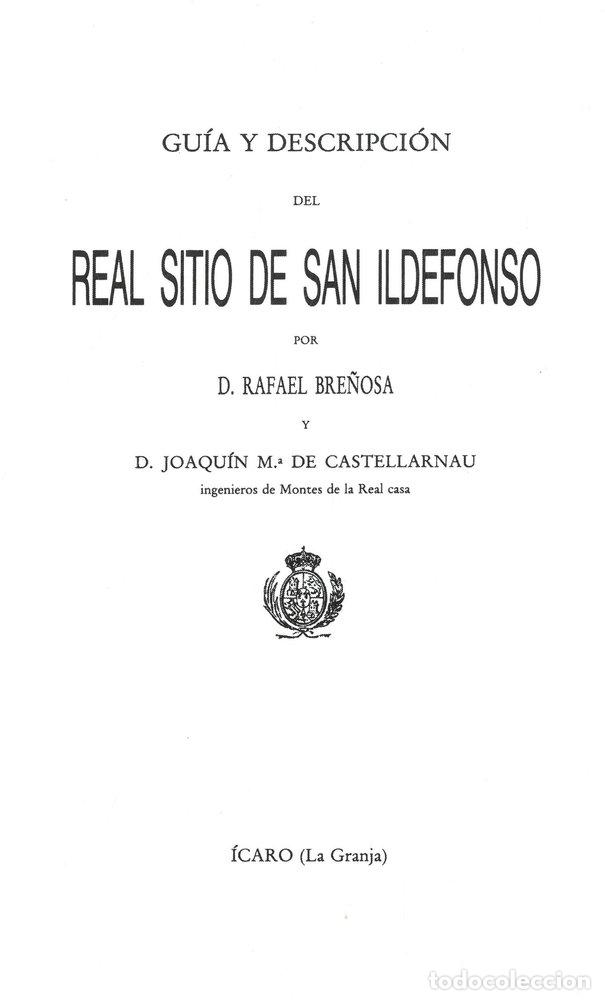 Livres: GUIA Y DESCRIPCION DEL REAL SITIO DE SAN ILDEFONSO - BRE&Ntilde;OSA, RAFAEL