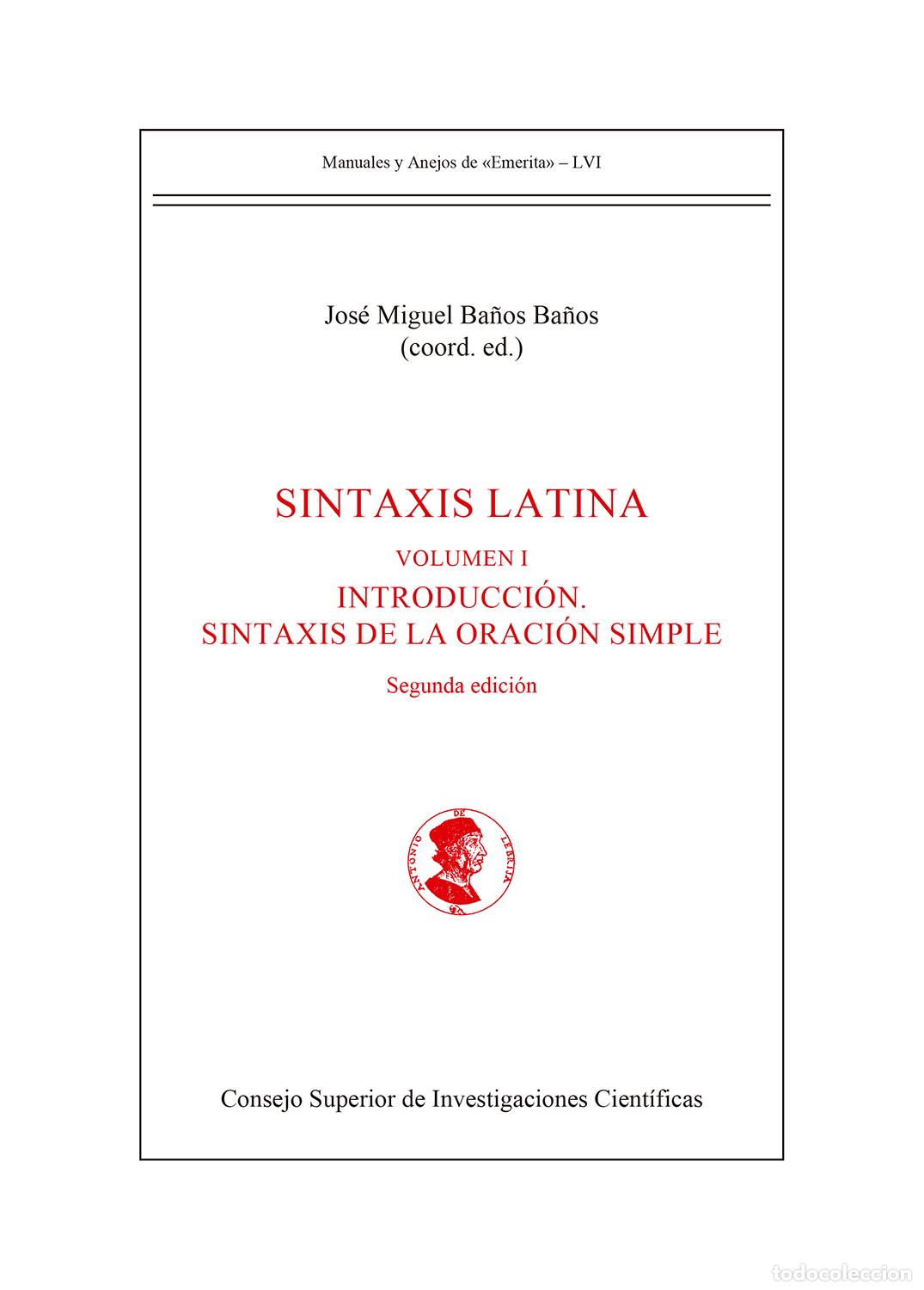 Livros: SINTAXIS LATINA - Linguistica