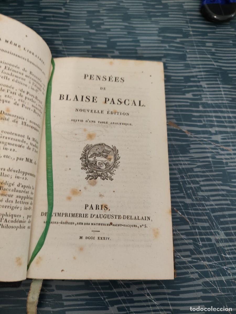 Libros: PENSEES DE BLAISE PASCAL ,PARIS,1834,357 P&Aacute;GINAS. - Foto 2