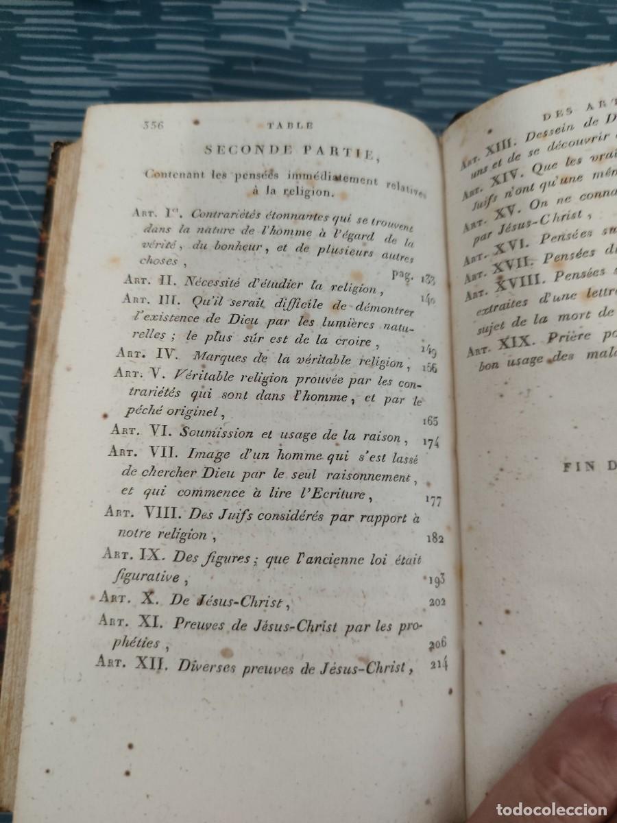 Libros: PENSEES DE BLAISE PASCAL ,PARIS,1834,357 P&Aacute;GINAS. - Foto 5