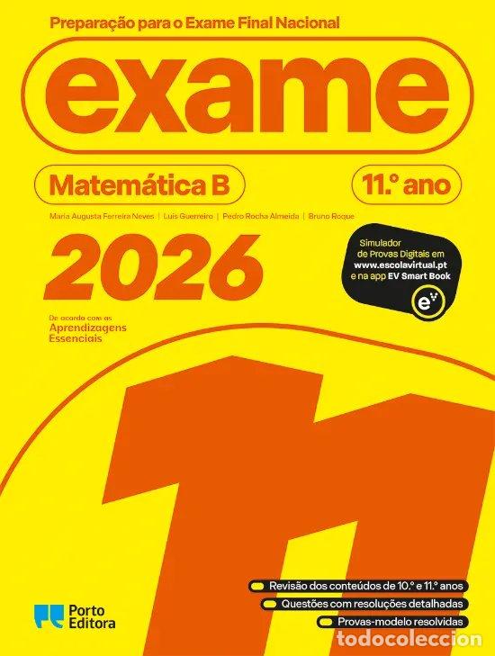 Libros: PREPARA&Ccedil;AO PARA O EXAME FINAL NACIONAL 2026 - MATEM&Aacute;TICA B - 11.&ordm; ANO - Roque, Bruno