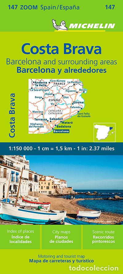 Libros: COSTA BRAVA, BARCELONA Y ALREDEDORES - MAPA ZOOM N&ordm; 147 - MICHELIN EDITIONS DES VOYAGES